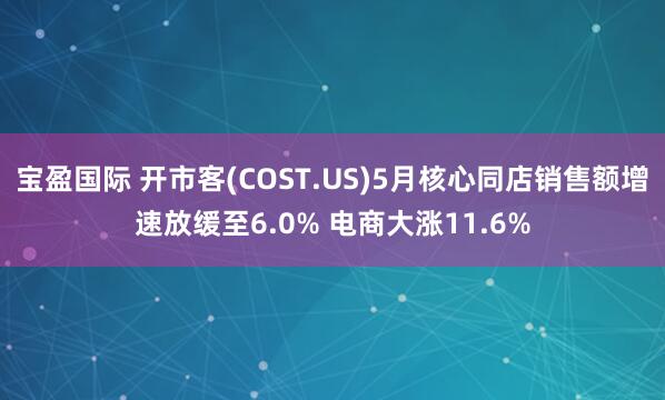 宝盈国际 开市客(COST.US)5月核心同店销售额增速放缓至6.0% 电商大涨11.6%
